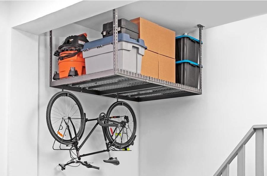 Tip #4 To Organize Your Garage: Use a Ceiling Storage Rack Kit